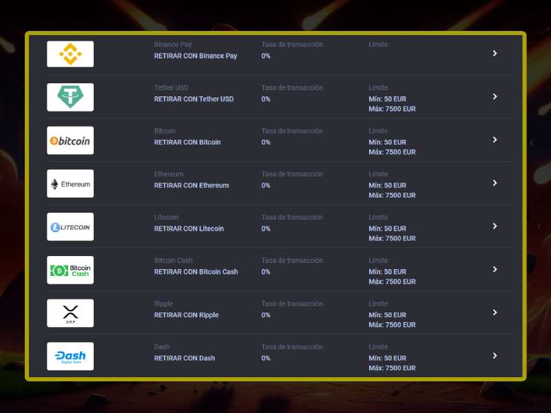 Deposit methods at Mystake Casino